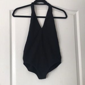 Black American Apparel Open Back Bodysuit- Size L